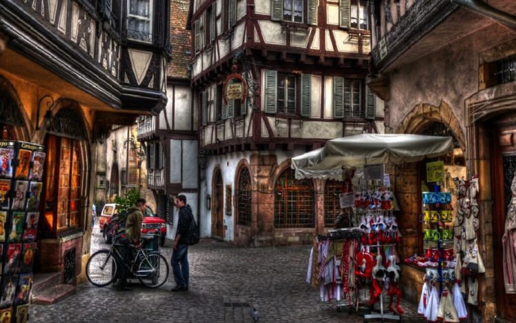 streets, France, Colmar, Hdr, Photography HD Wallpaper Desktop Background