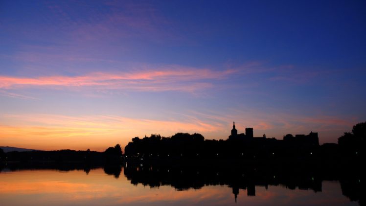 sunrise, Landscapes, France, Lakes, Skies, Avignon HD Wallpaper Desktop Background