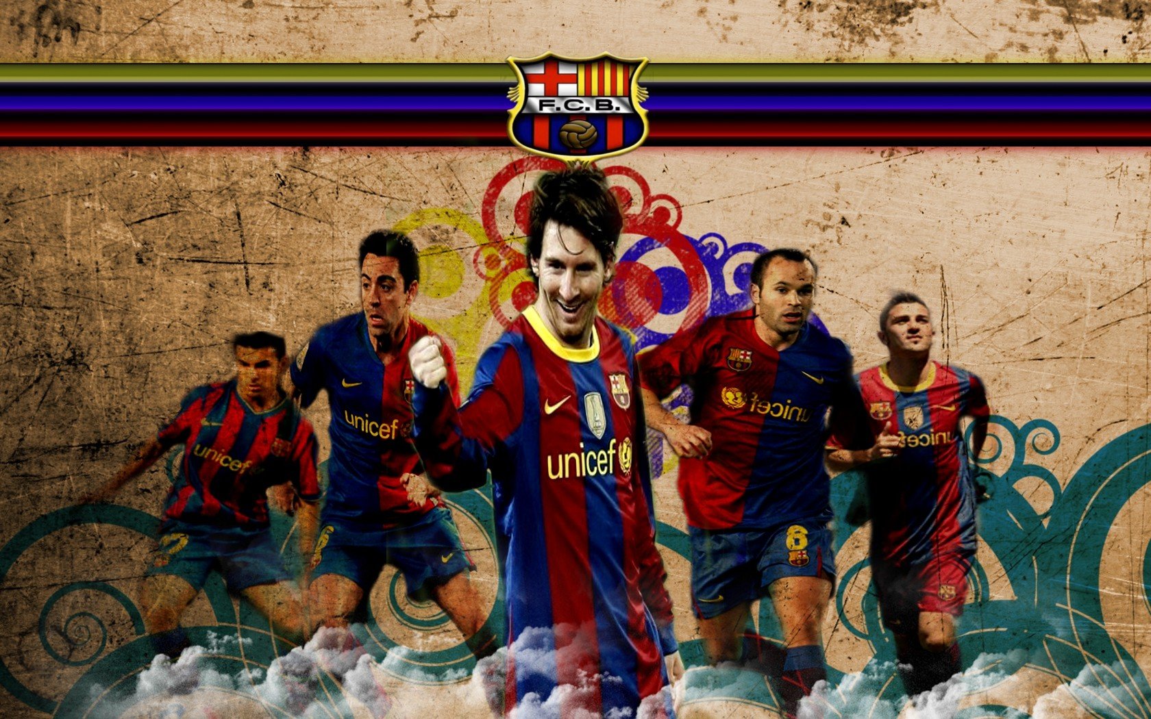 sports, Lionel, Messi, Fc, Barcelona, David, Villa, Xavi, Hernandez, Andres, Iniesta, Pedro, Rodriguez, Fc, Baraia Wallpaper