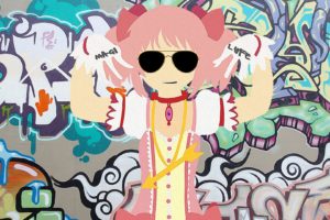 graffiti, Sunglasses, Pink, Hair, Alternative, Art, Mahou, Shoujo, Madoka, Magica, Kaname, Madoka, Anime, Gangster, Anime, Girls