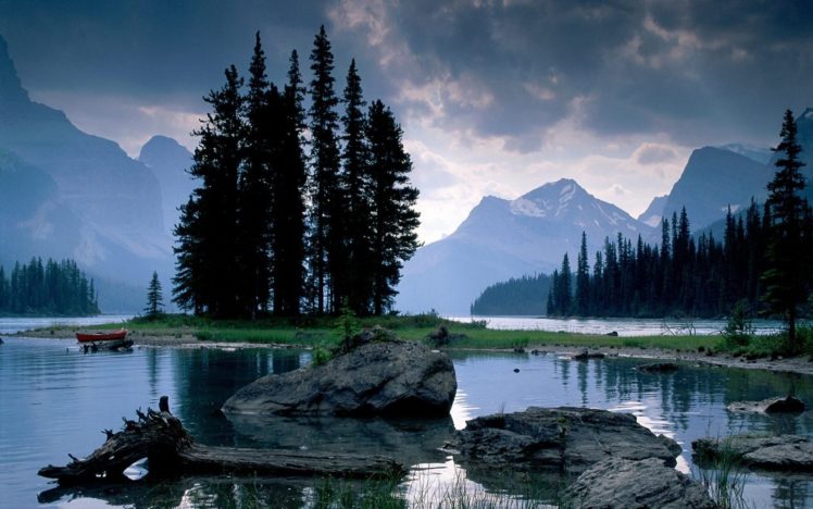 landscapes, Alberta, Spirit, National, Park, Jasper, National, Park, Maligne, Lake HD Wallpaper Desktop Background