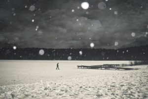 landscapes, Nature, People, Men, Males, Mood, Situation, Snow, Snowing, Snowflakes, Alone, Emotion, Manipulation