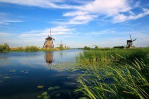 water, Clouds, Landscapes, Lakes, Windmills, Skyscapes
