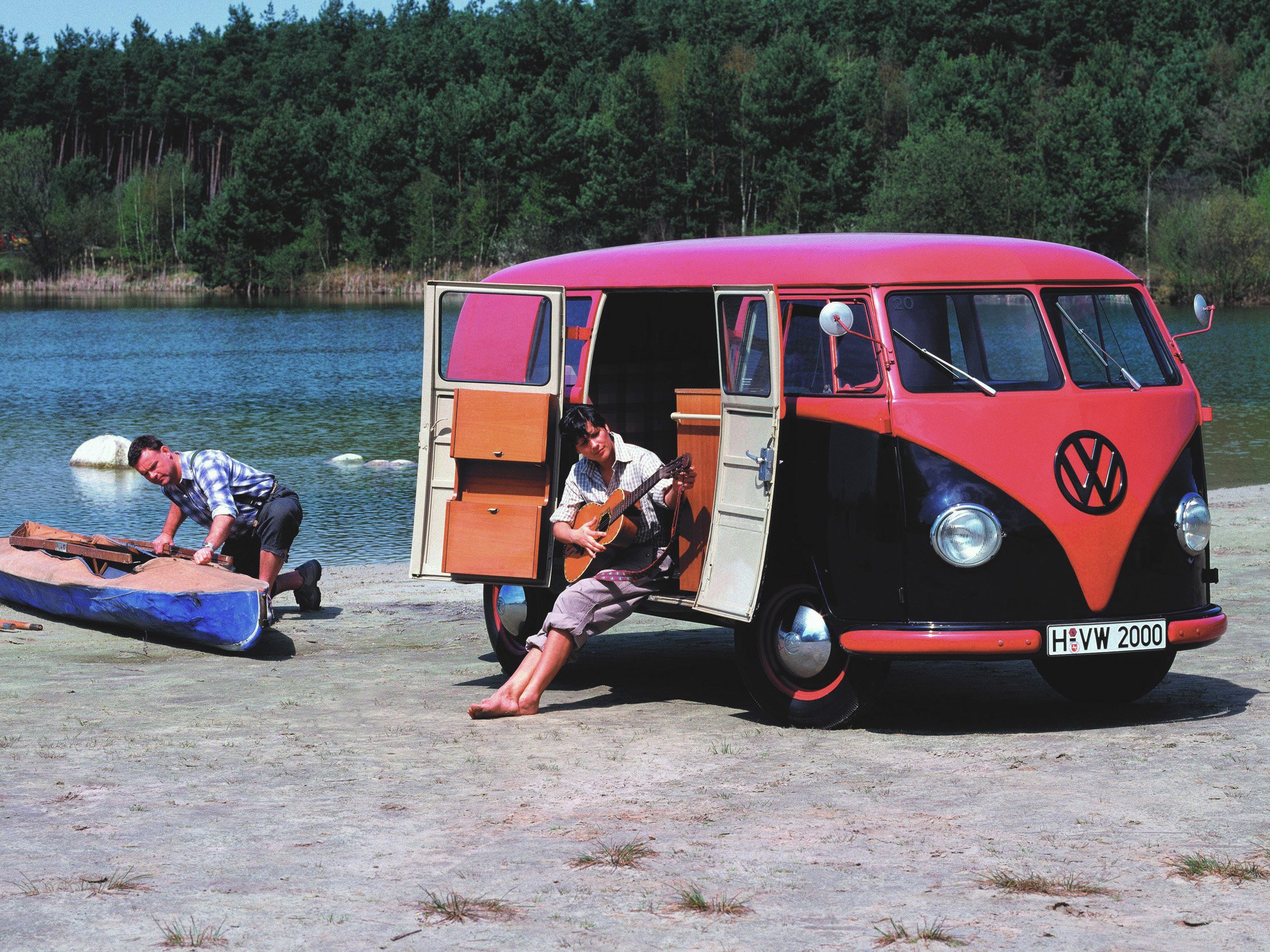 1950 67, Volkswagen, T 1, Kombi, Bus, Classic, Retro Wallpaper