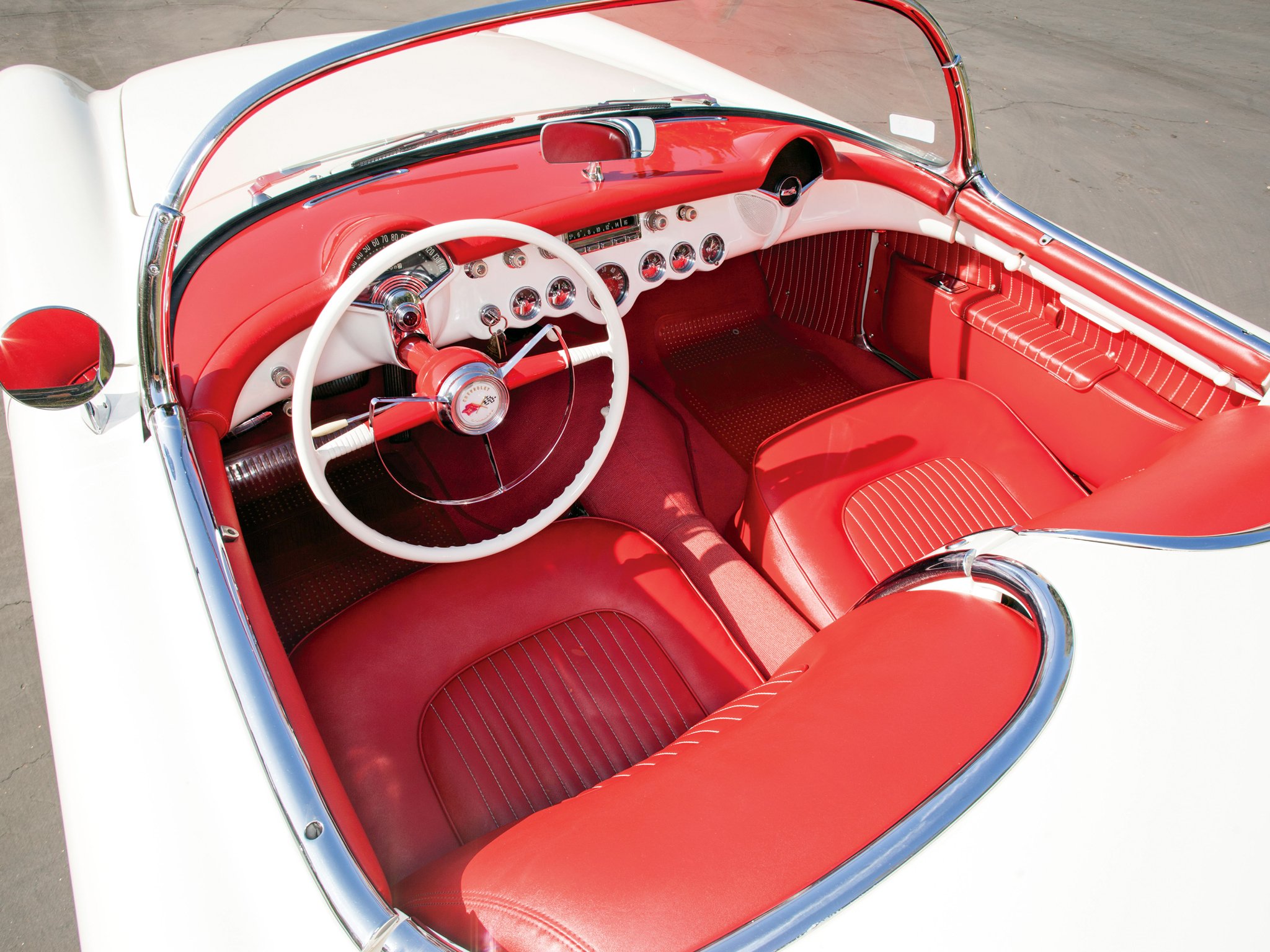 1955, Chevrolet, Corvette, C 1,  2934 , Supercar, Muscle, Retro, Interior Wallpaper