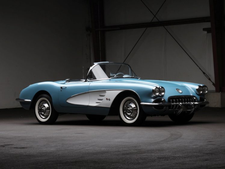 1958, Chevrolet, Corvette, C 1,  j800 867 , Muscle, Supercar, Retro HD Wallpaper Desktop Background