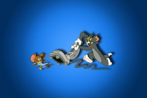 tom, Jerry, Cartoons, Cats, Mice, Mouse, Blue, Humor, Funny, Action