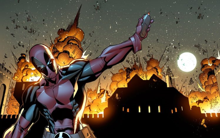 explosions, Deadpool, Wade, Wilson, Marvel, Comics HD Wallpaper Desktop Background
