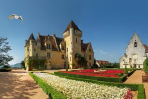 castle, France, Parks, Landscape, Chateau, Des, Milandes, Shrubs