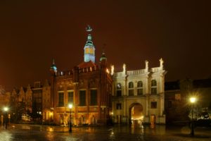 poland, Houses, Gdansk, Night, Street, Lights, Street, Cities