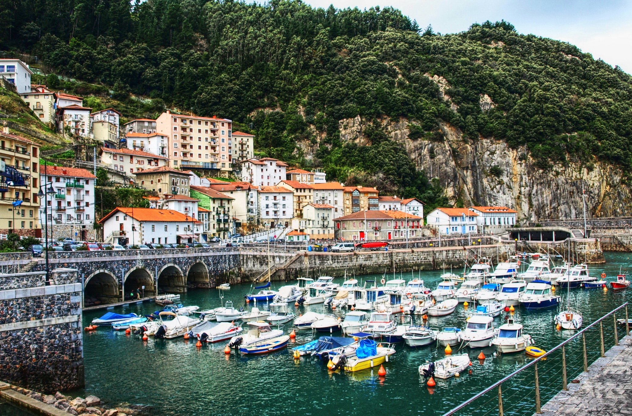 spain, Houses, Motorboat, Elantxobe, Cities Wallpaper