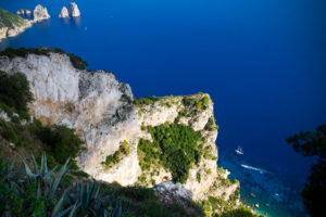 mount, Solaro, Capri, Italy, Cliff, Trees, Rock, Scenic, View, Vehicles, Boats, Sail, Water, Ocean, Sea