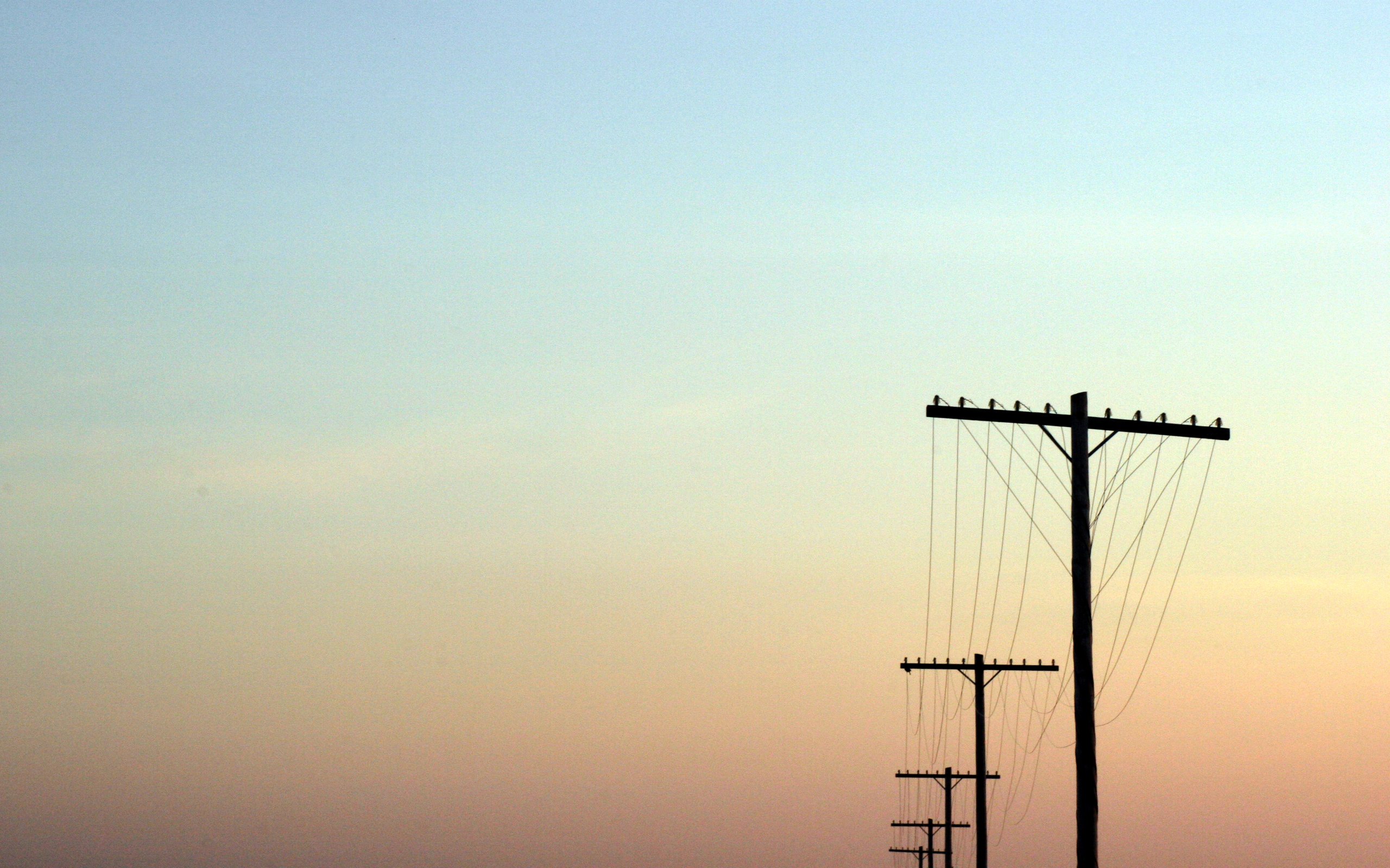 sunset, Power, Lines, Skyscapes Wallpaper