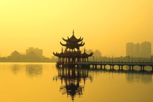 landscapes, Asians, Lakes, Temples, Reflections