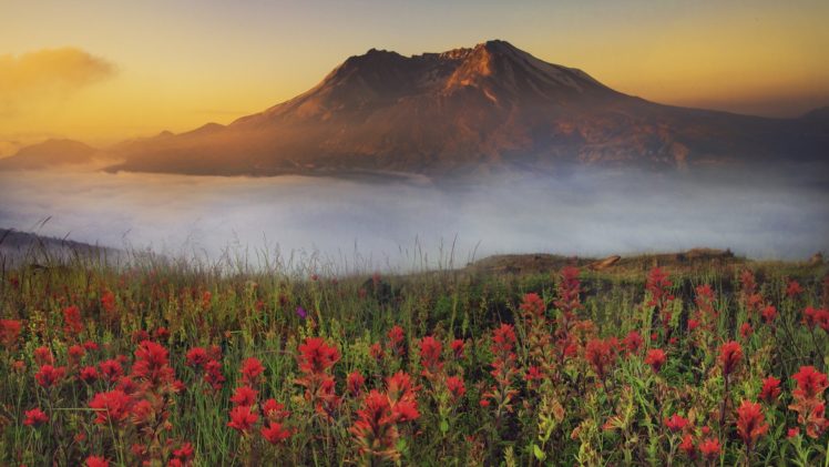 sunrise, Washington, Mount HD Wallpaper Desktop Background