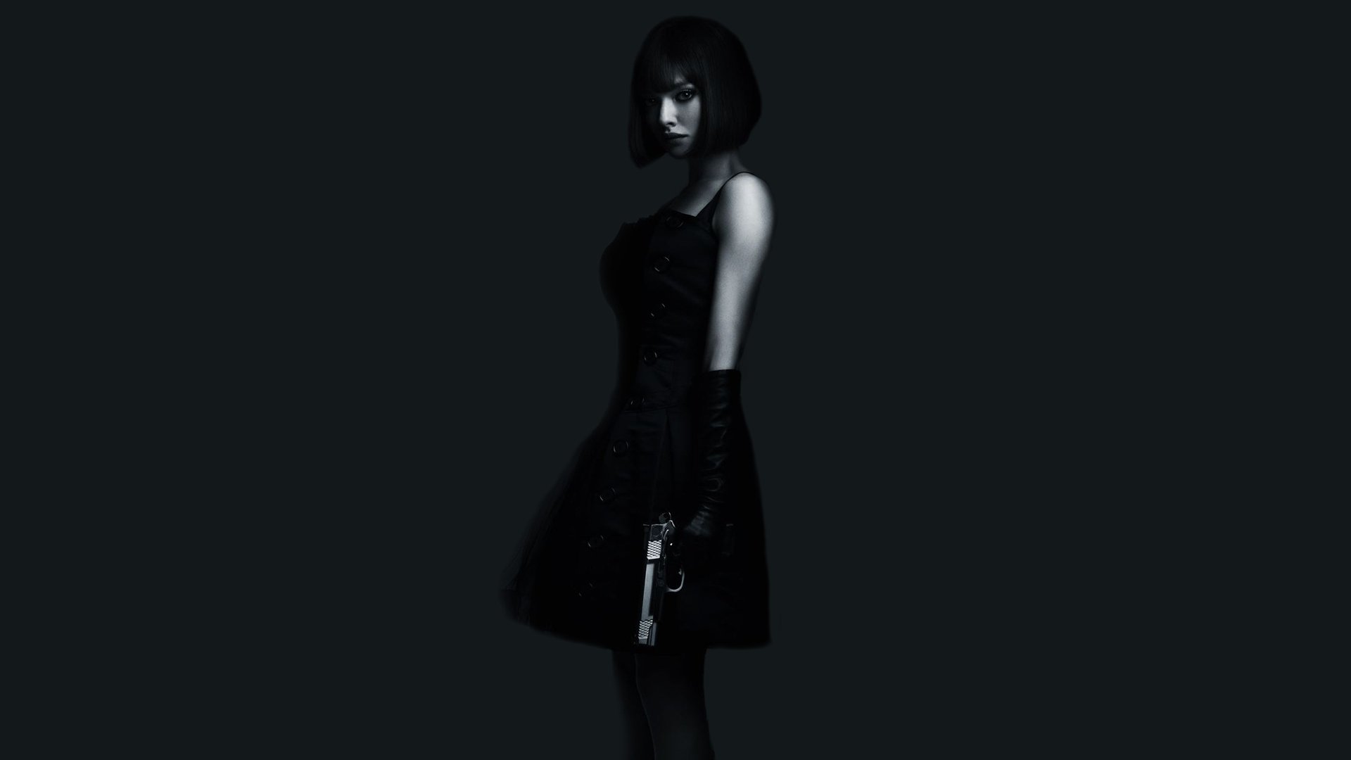 amanda, Seyfried, Brunette, Handgun, In, Time, Dress, Handgun, Movie Wallpaper