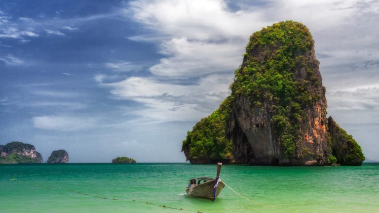 boat, Tropical, Ocean, Island HD Wallpaper Desktop Background