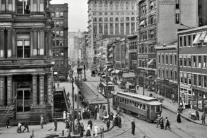 buildings, Bw, Street, Carriage, Trolley, Cincinnati