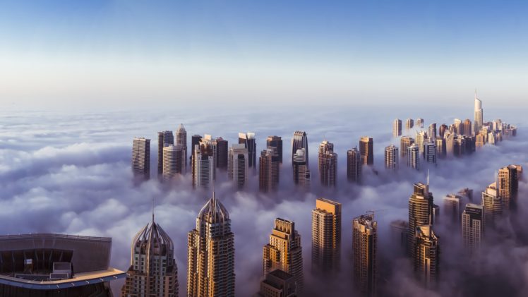 buildings, Skyscrapers, Fog, Mist HD Wallpaper Desktop Background