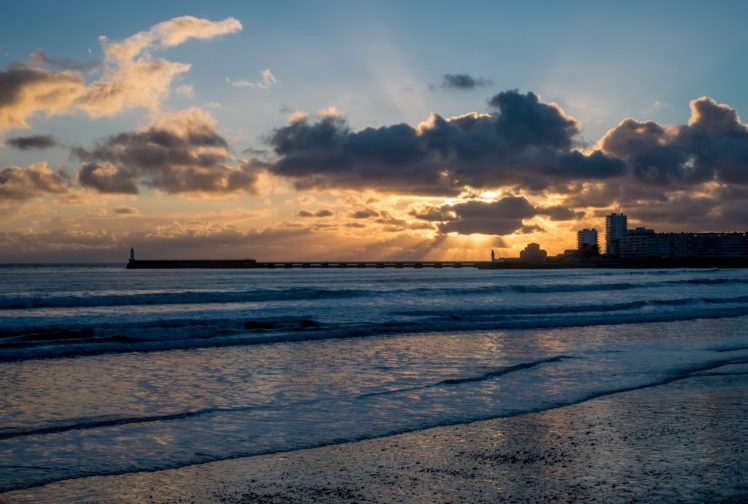 sunlight, Clouds, Ocean, Beach HD Wallpaper Desktop Background