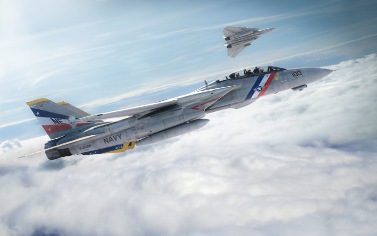 f 14, Plane, Fighter, Sky, Tomcat, Military, Jet HD Wallpaper Desktop Background