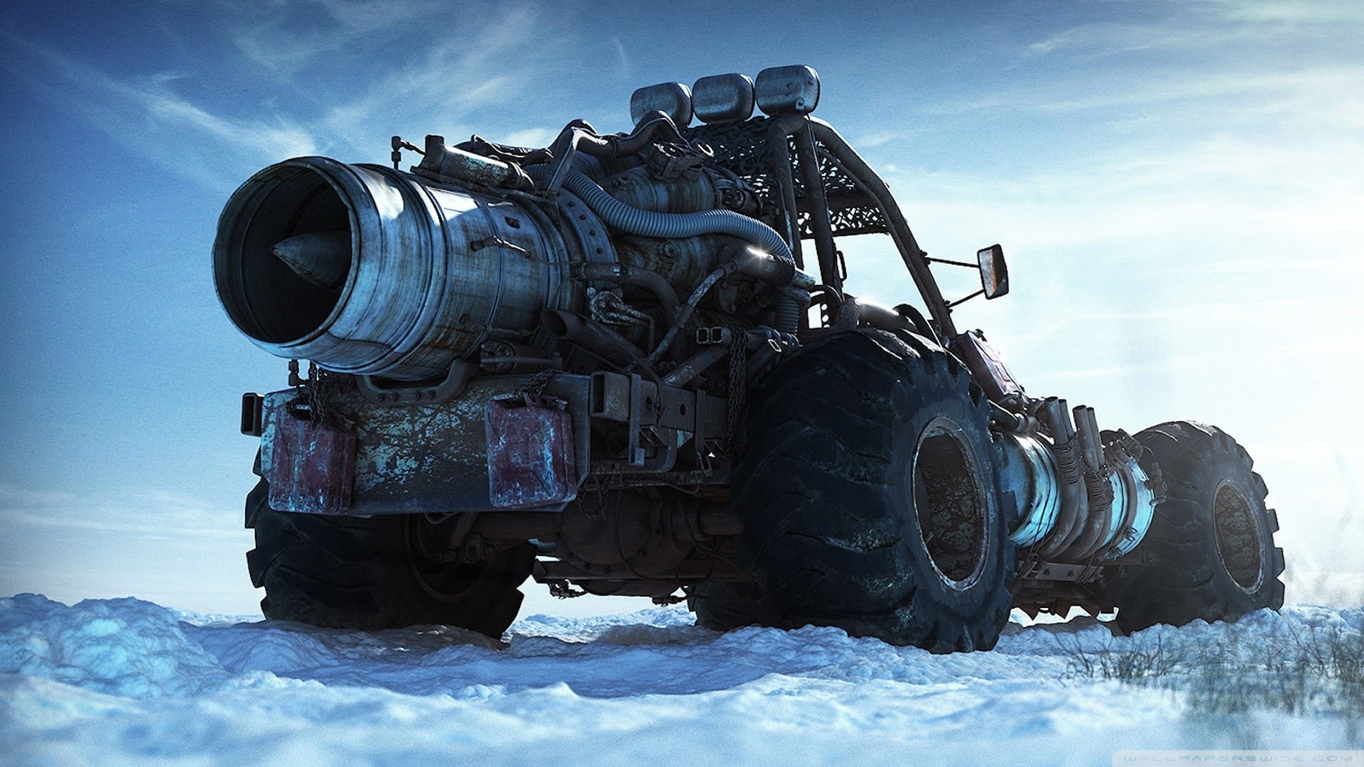 vehicles, Cars, Custom, Dune, Engine, Jet, Wheels, Snow, Sky, Concept Wallpaper