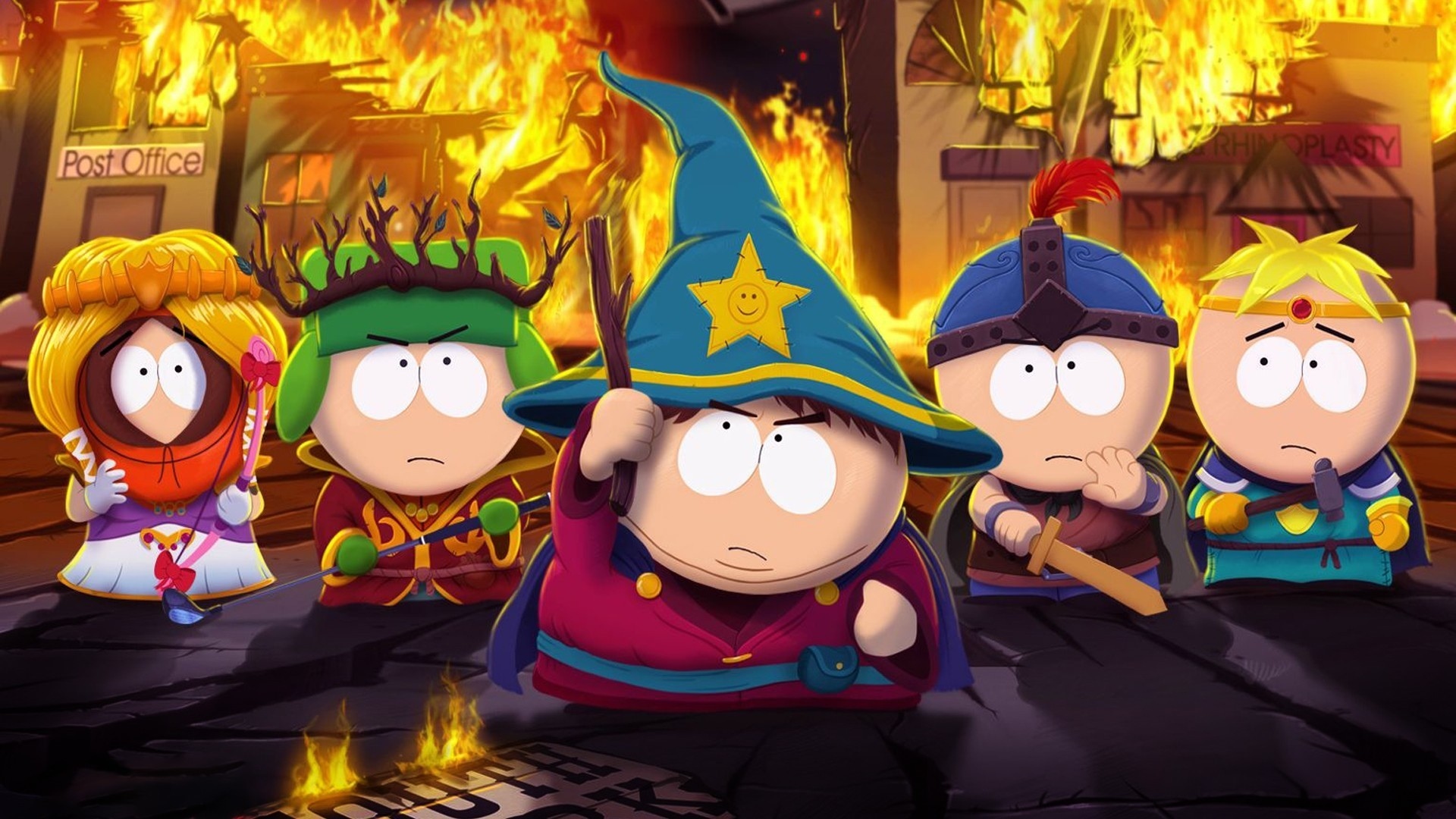 south, Park, Cartman, Stan, Keeny, Fire, Flames, Wizard, Fantasy, Destruction, Children Wallpaper