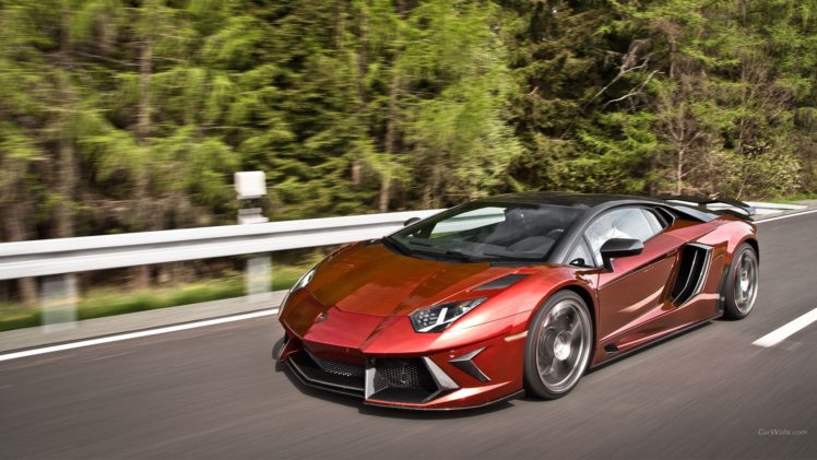 cars, Roads, Tuning, Lamborghini, Aventador, Red, Cars, Mansory HD Wallpaper Desktop Background