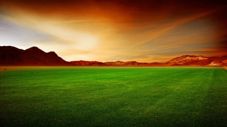 mountains, Landscapes, Grass, Fields HD Wallpaper Desktop Background