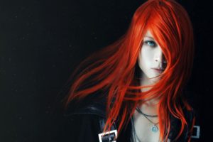 , Colors, Color, Splash, Selective, Cg, Digital, Redhead, Face, Eyes, Lips, Hair, Bright, Contrast, Urban, Gothic, Style, Emo, Jewelry, Ring, Models, Sensual, Babes, Women, Females, Girls, Look, Stare, Pale, Peop