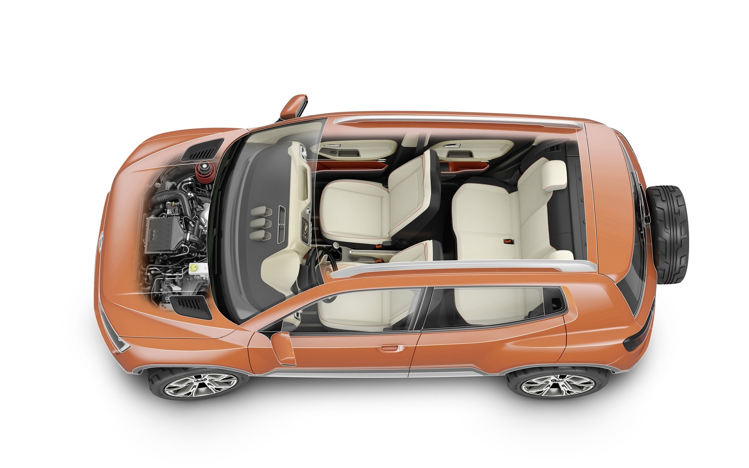 2014, Volkswagen, Taigun, Concept, Interior, Engine Wallpaper