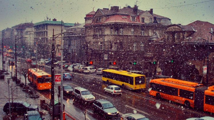 winter, Snow, Scenic, Serbia, Belgrade, Kneza, Milosa, Street HD Wallpaper Desktop Background