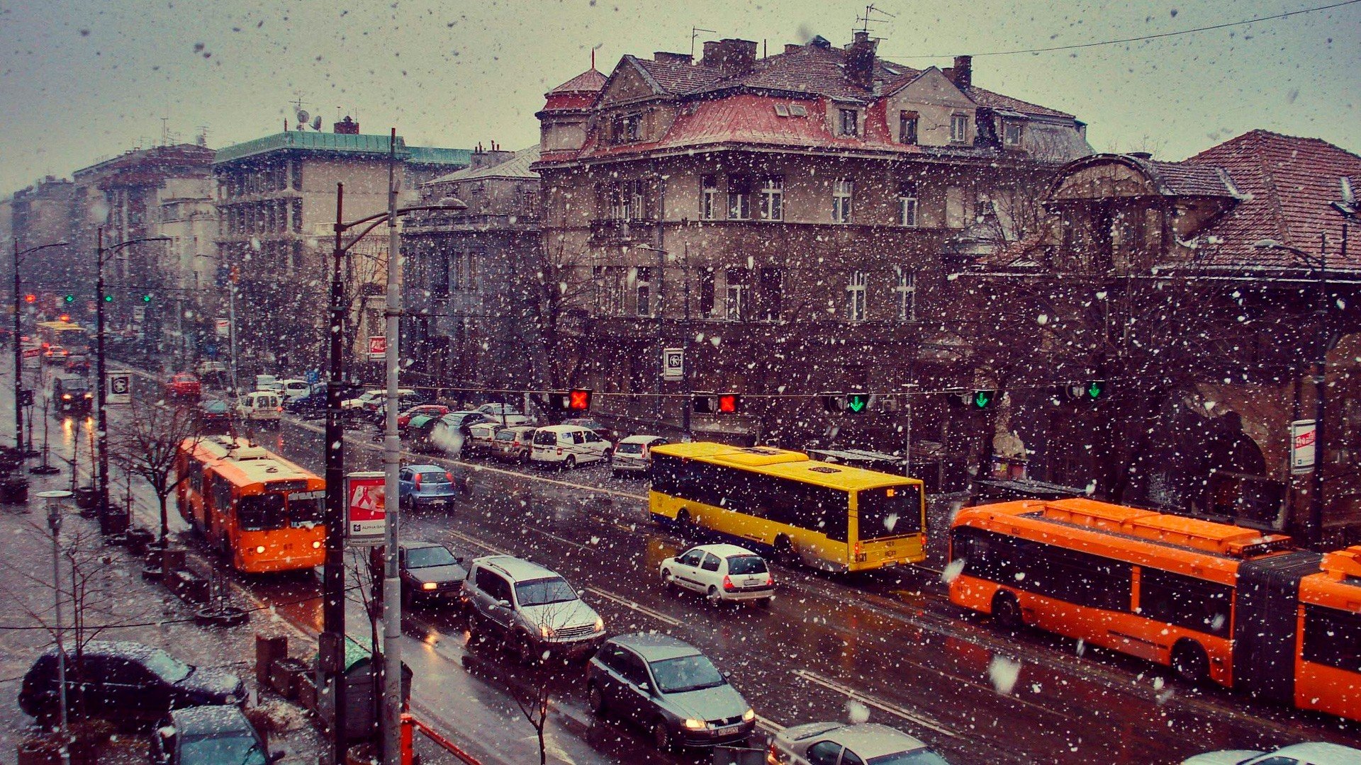 winter, Snow, Scenic, Serbia, Belgrade, Kneza, Milosa, Street Wallpaper
