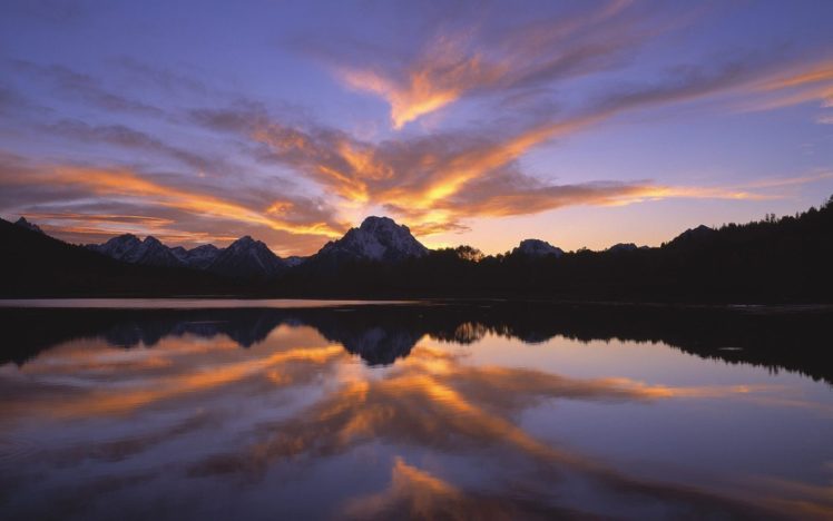 landscapes, Nature, Serene, Wyoming, Grand, Teton, National, Park, National, Park, Reflections HD Wallpaper Desktop Background
