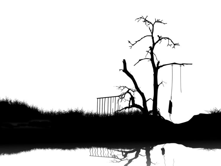 death, Trees, Artwork, White, Background HD Wallpaper Desktop Background