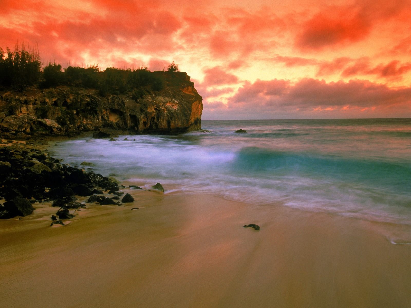 sunset, Clouds, Landscapes, Nature, Coast, Beaches Wallpaper