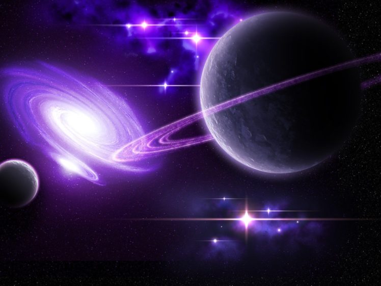 light, Outer, Space, Stars, Galaxies, Planets, Purple, Rings, Bright HD Wallpaper Desktop Background