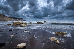 water, Clouds, Sand, Waves, Stones, Skies, Beaches