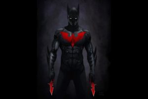 batman, Black, Dark, Red, Dc, Comics, Suit, Men, Weapons, Batman, Beyond, Shuriken, Batman, Emblem, Red, Emblem