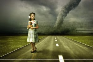 women, Roads, Tornado