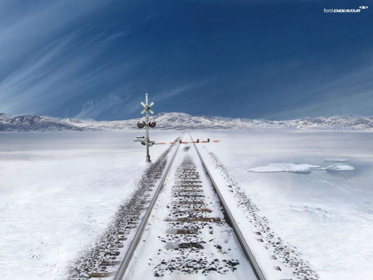 snow, Crossing, Land, Railway HD Wallpaper Desktop Background