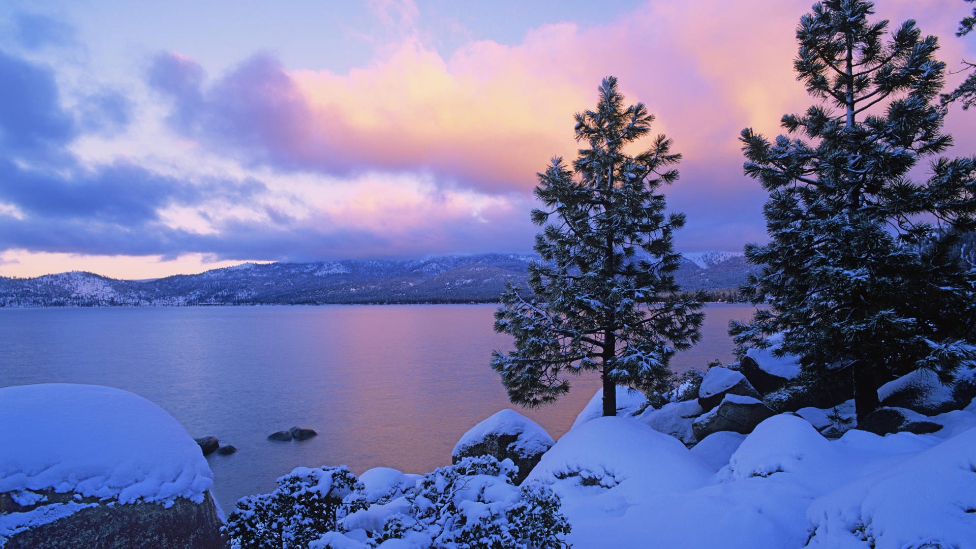 winter, Lakes, Lake, Tahoe, Colors Wallpaper