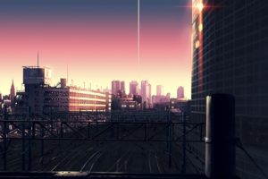 sunset, Cityscapes, Architecture, Buildings, Railroad, Tracks, Anime, The, Place, Promised, In, Our, Early, Days