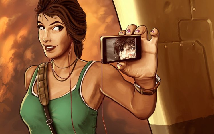 brunettes, Women, Video, Games, Tomb, Raider, Lara, Croft, Smiling, Artwork HD Wallpaper Desktop Background