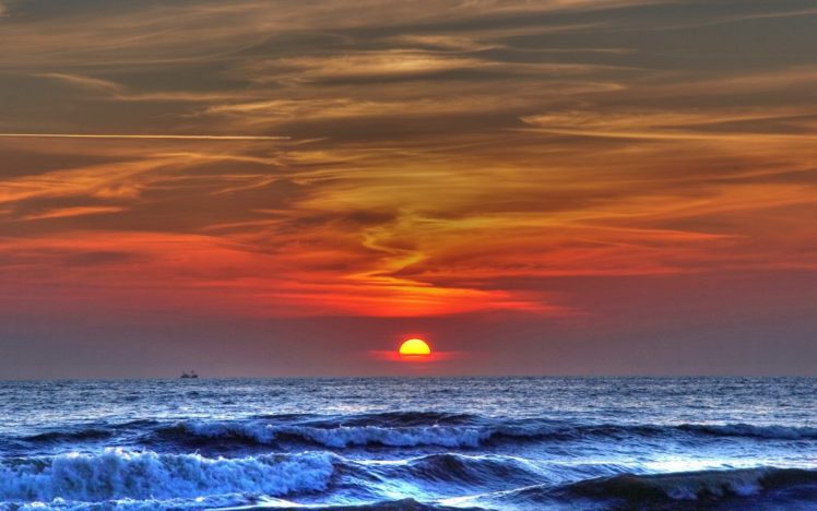 clouds, Nature, Coast, Sun, Sea HD Wallpaper Desktop Background
