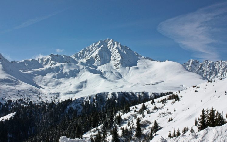 mountains, Nature, Snow HD Wallpaper Desktop Background