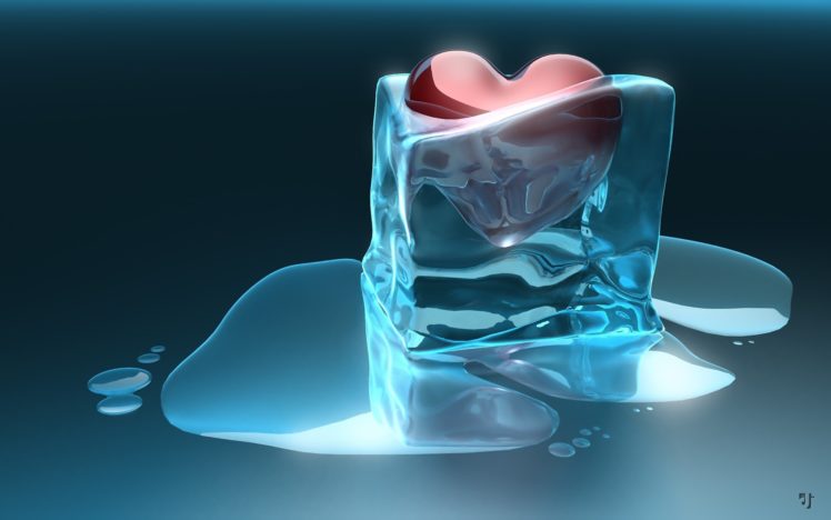 3d, Cg, Digital, Art, Artistic, Mood, Emotion, Love, Romance, Valentine,  Heart, Ice, Humor, Funny, Water, Liquid Wallpapers HD / Desktop and Mobile  Backgrounds