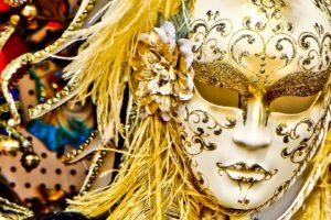 gold, Venice, Masks, Italy, Carnivals