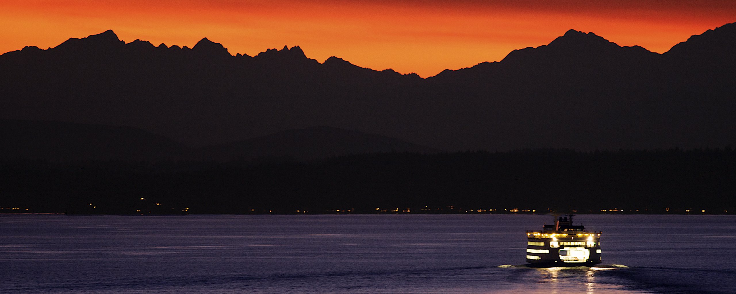 mountains, Nature, Ferry Wallpaper