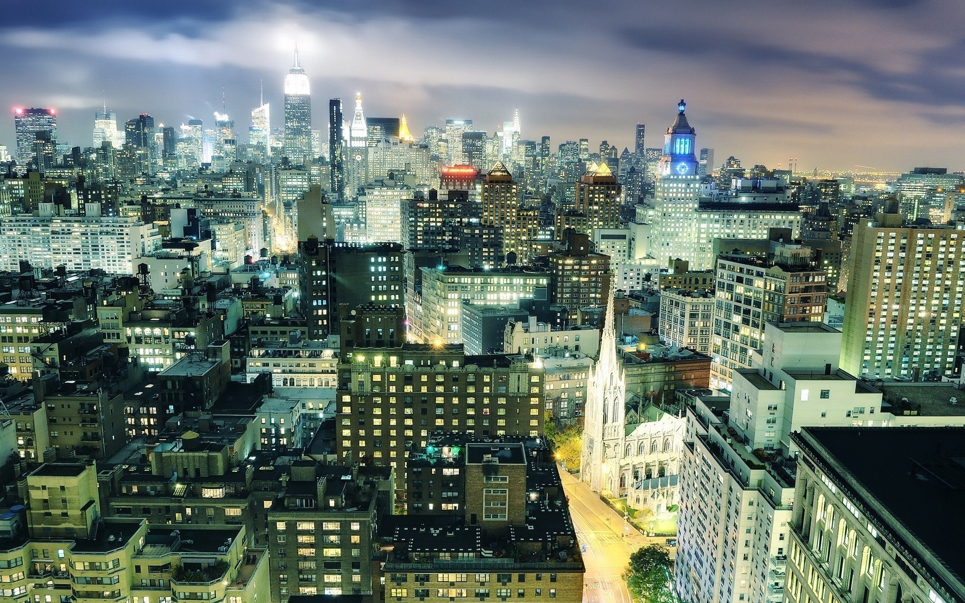 cityscapes, Night, Lights, Buildings, City, Lights Wallpaper